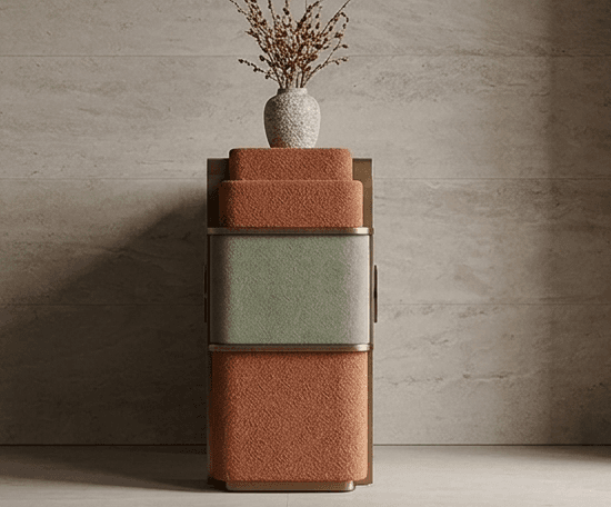 Terra Cotta And Green Sideboard
