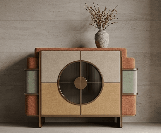 Terra Cotta And Green Sideboard Angle 3