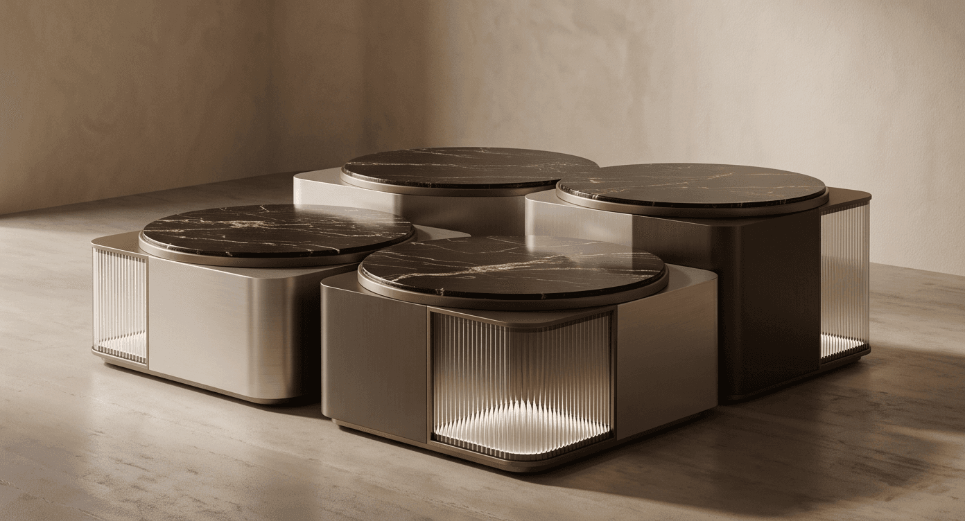 Metallic Finish Storage Cabinet Angle 3
