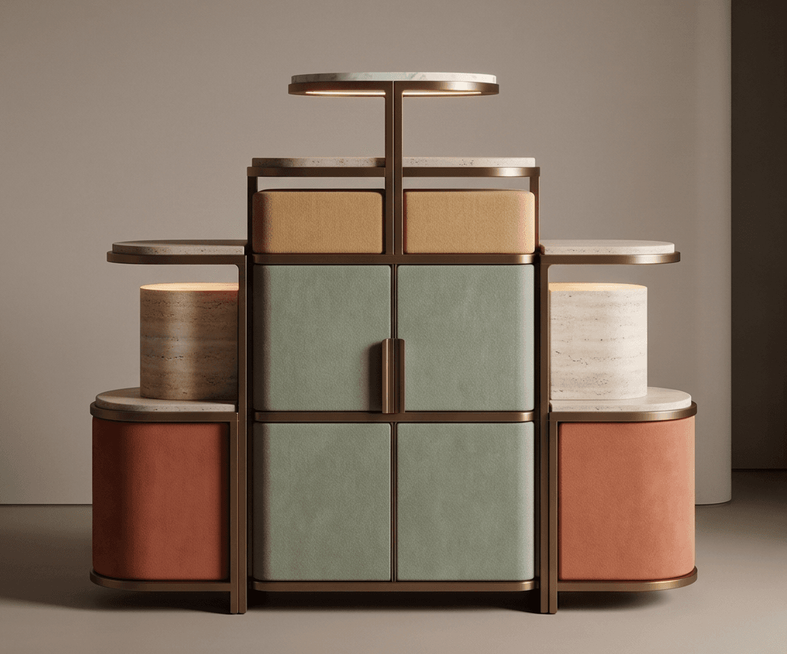 Multicolor Fabric Storage Unit Angle 1