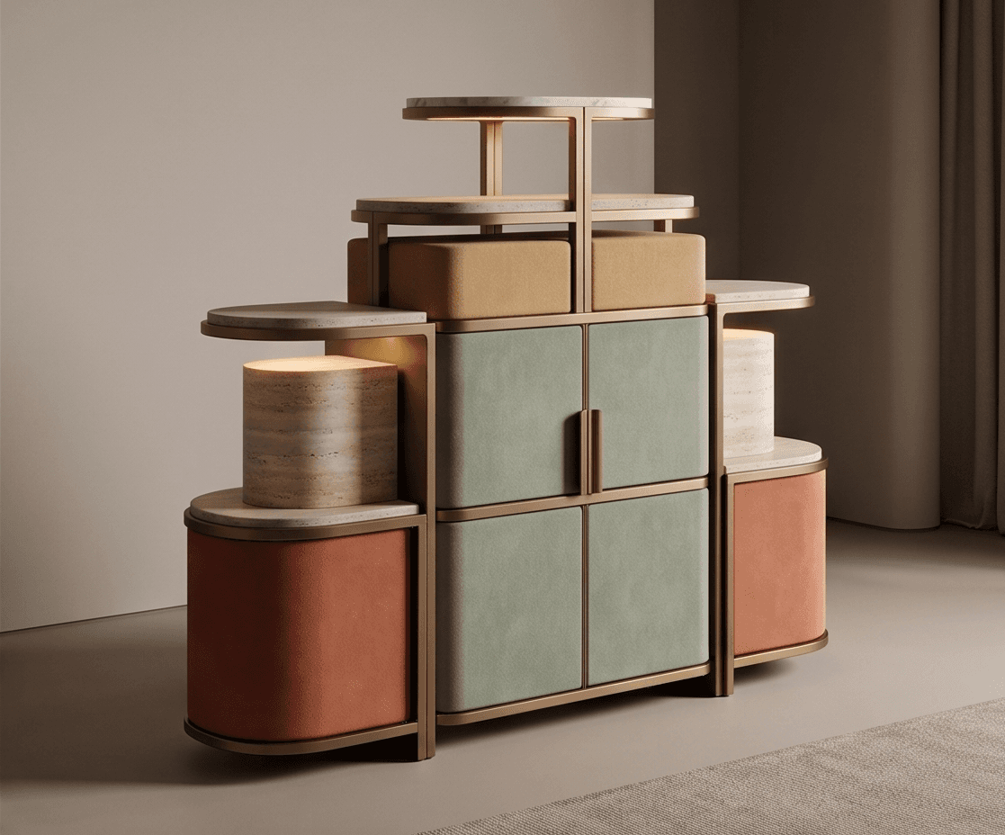 Multicolor Fabric Storage Unit Angle 2
