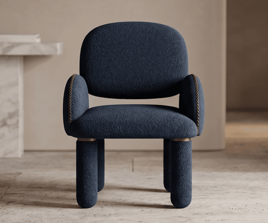 Blue Upholstered Accent Chair