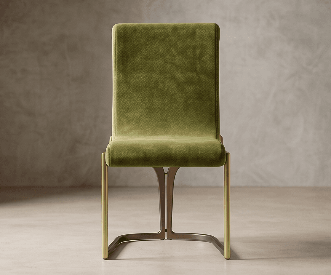 Green Velvet Accent Chair Gold