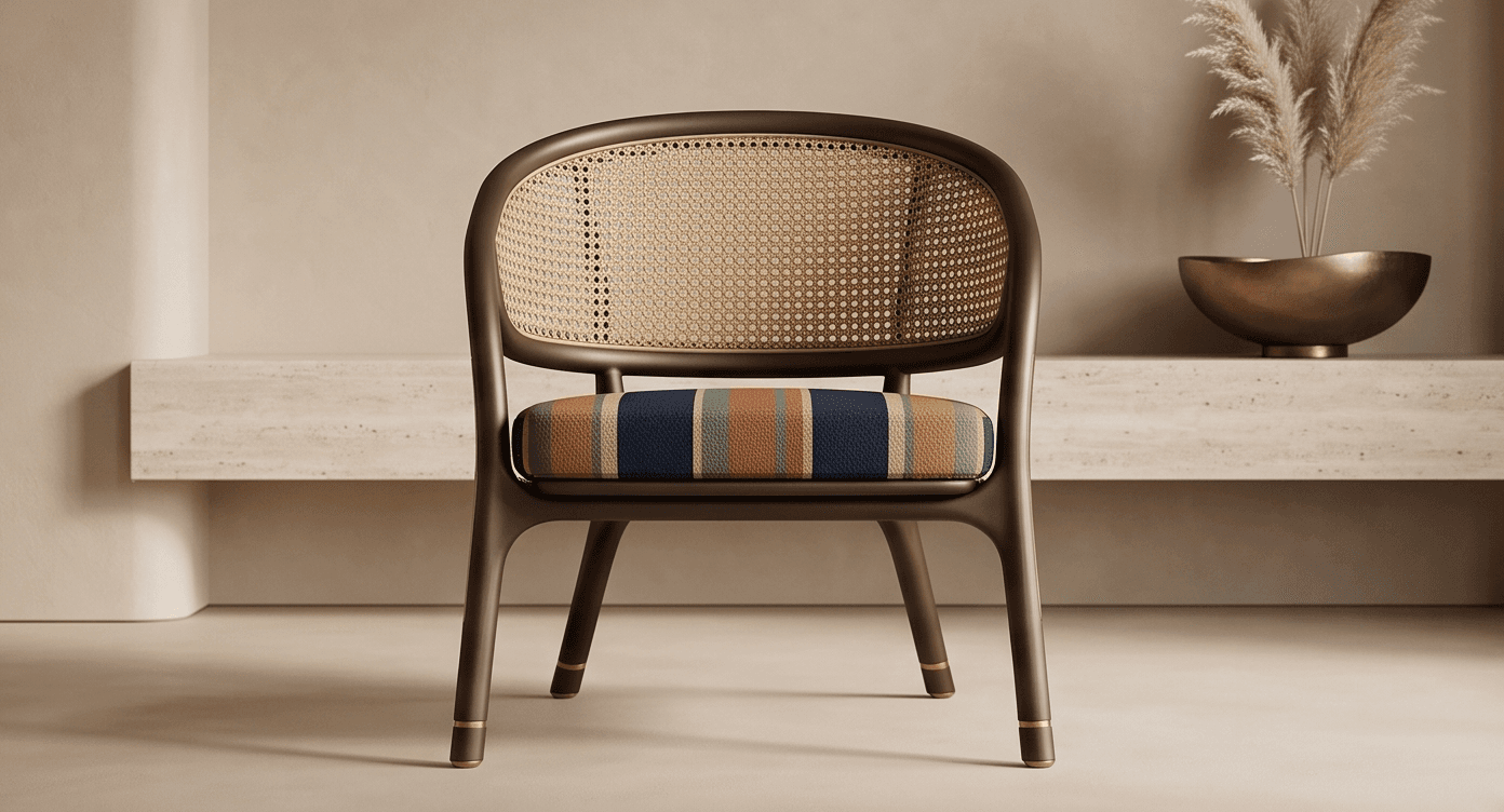 Metal Frame Cushioned Accent Chair Angle 1