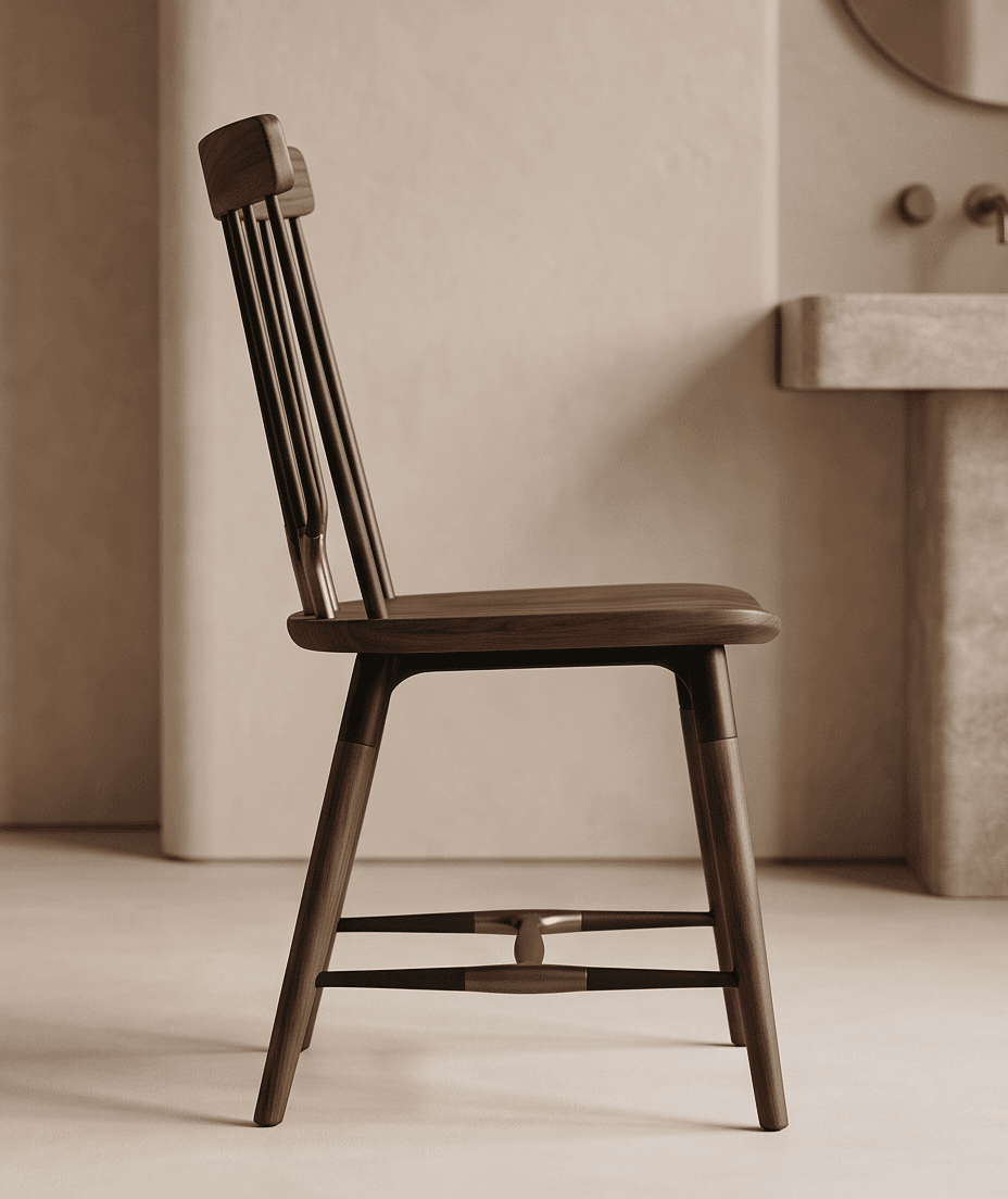 Wood And Metal Dining Chair angle 2