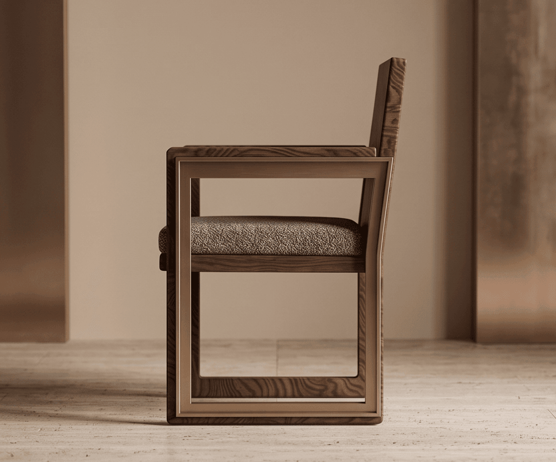 Wood Framed Upholstered Dining Chair angle 2