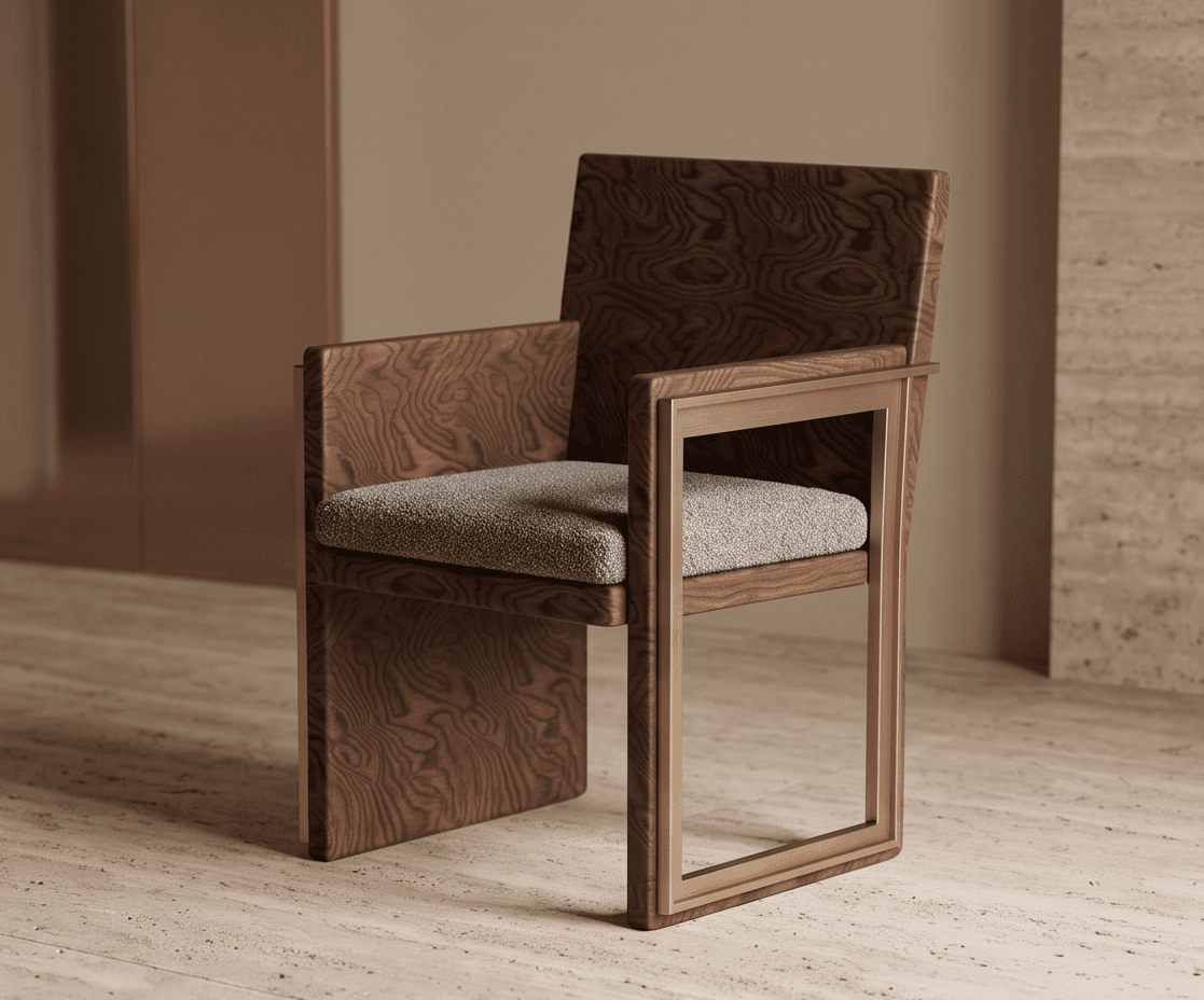 Wood Framed Upholstered Dining Chair Angle 3