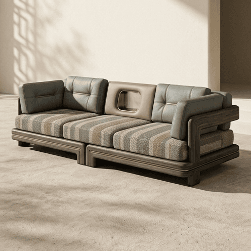 Multicolor Upholstered Sectional Sofa angle 2