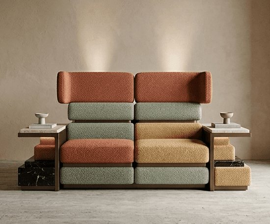 Multicolor Upholstered Sectional Sofa 2