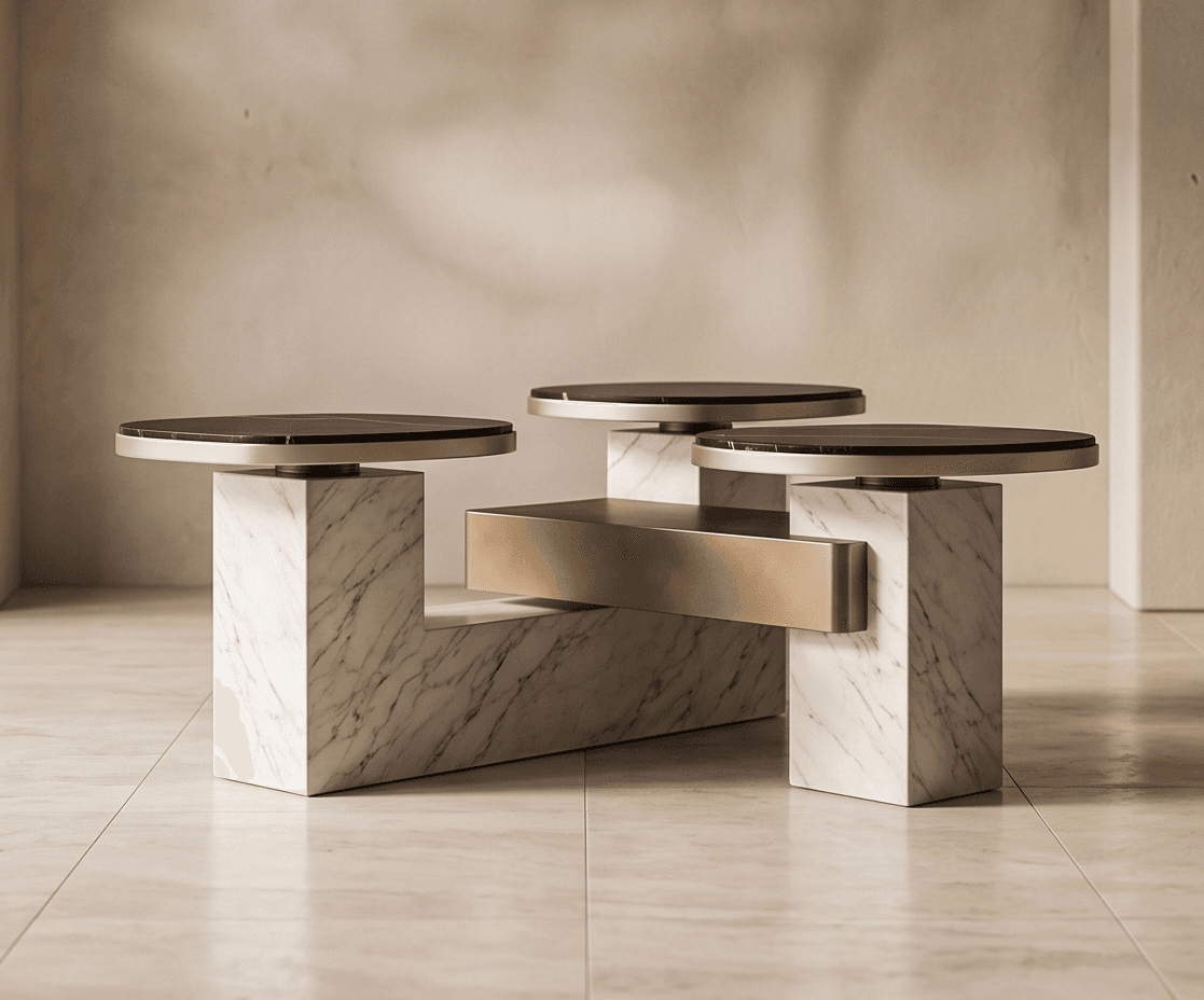 Marble And Gold Coffee Table angle 2