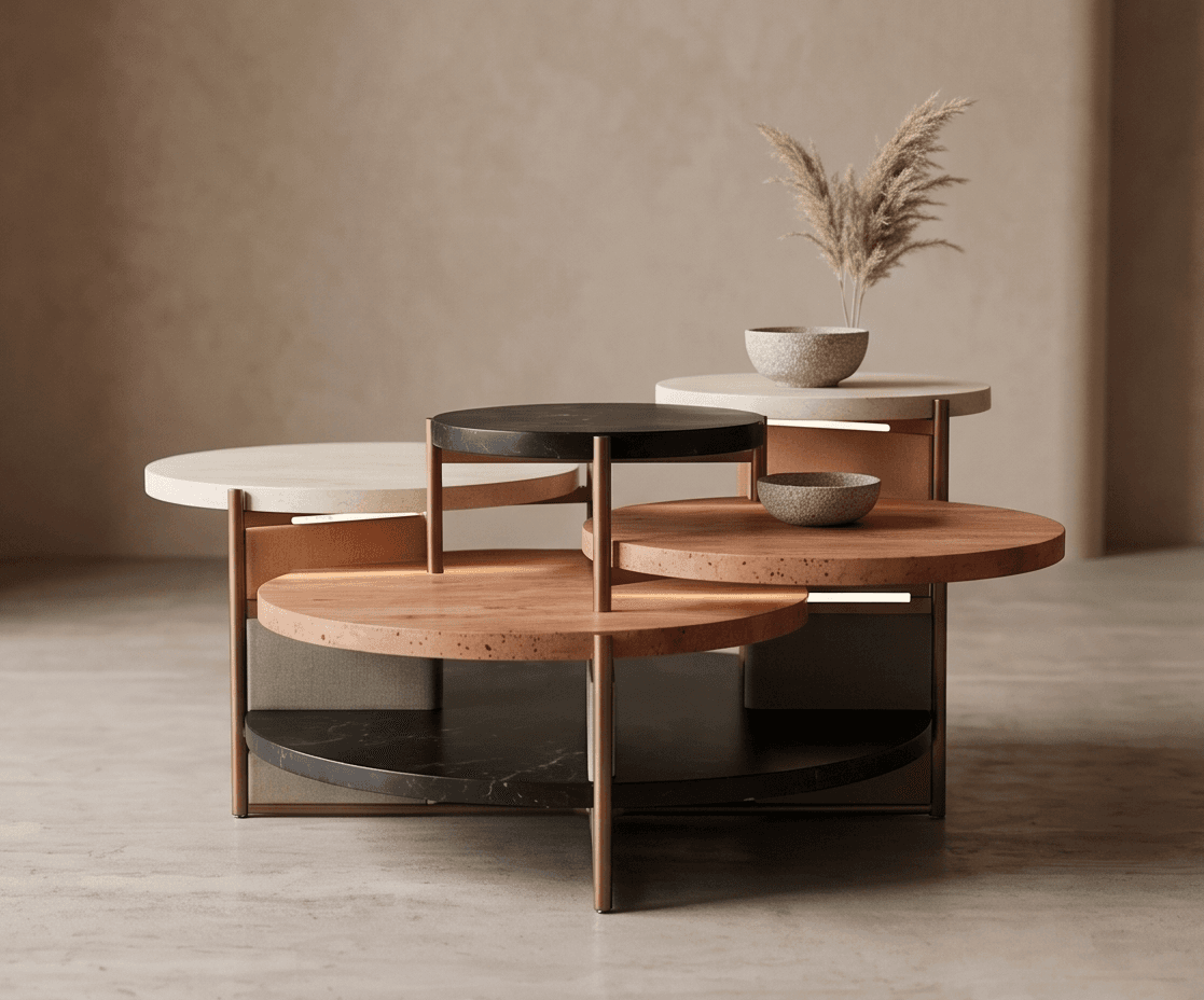 Marble And Wood Coffee Table angle 2