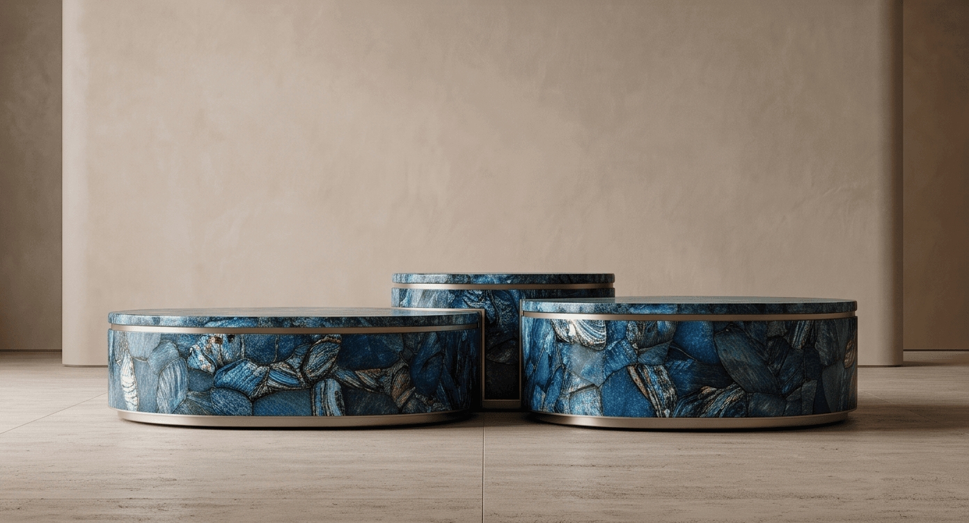 Marble Top Nesting Tables Angle 1