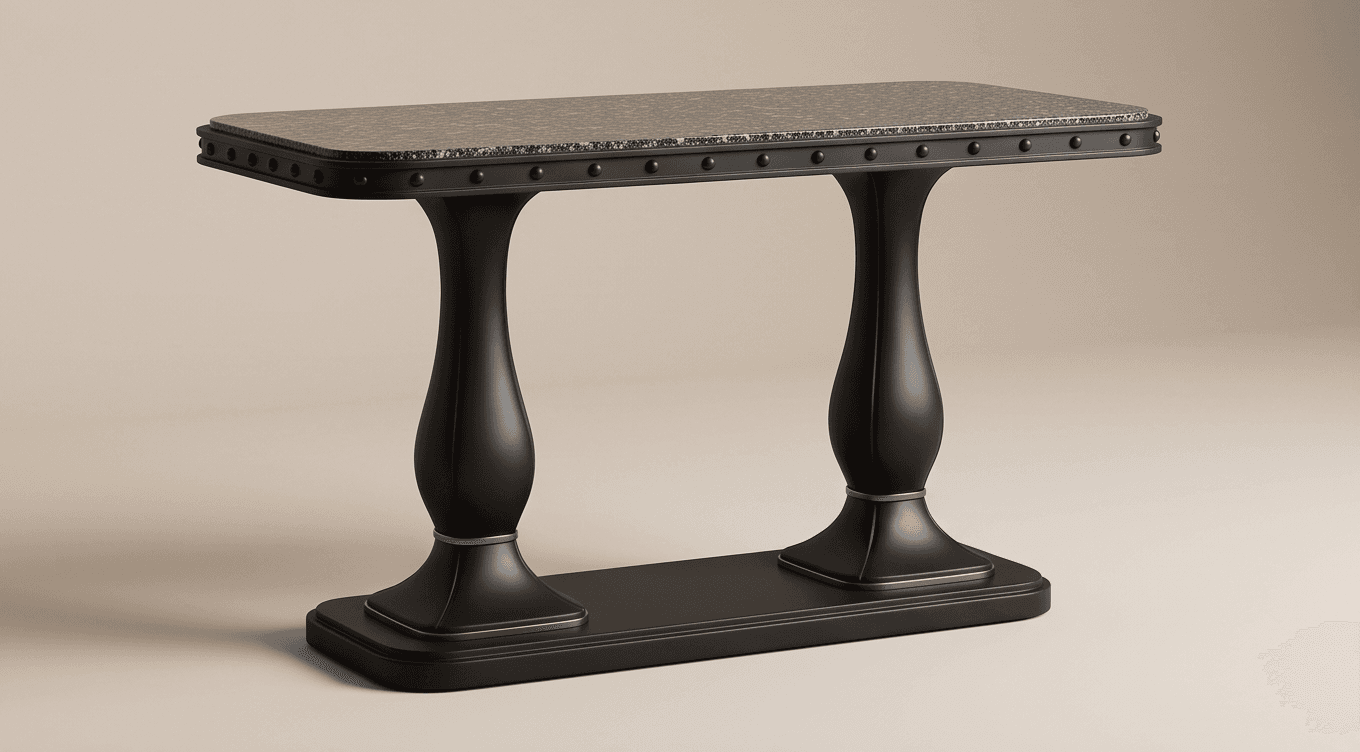 Black Marble Top Console Table Angle 1