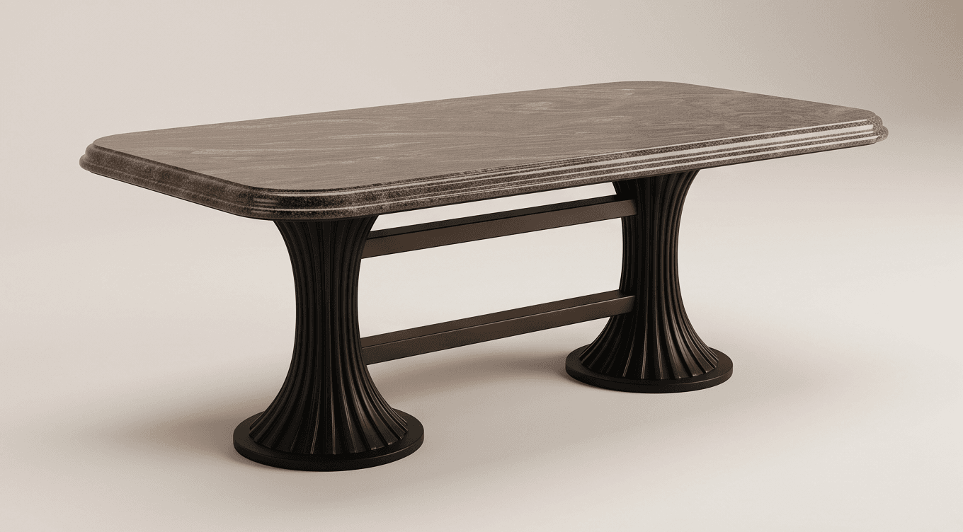 Marble Top Black Base Console Table