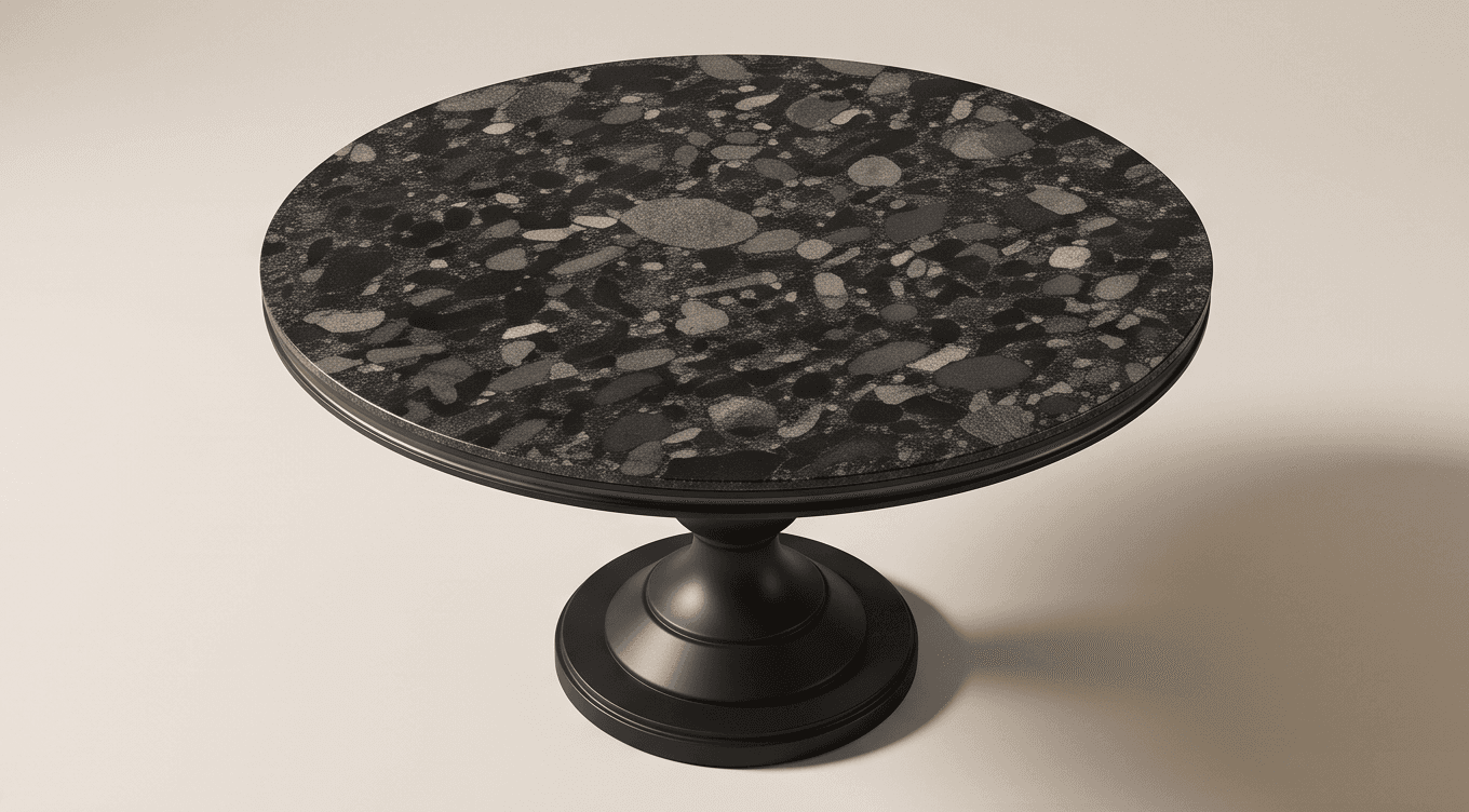 Black Marble Top Side Table Angle 3