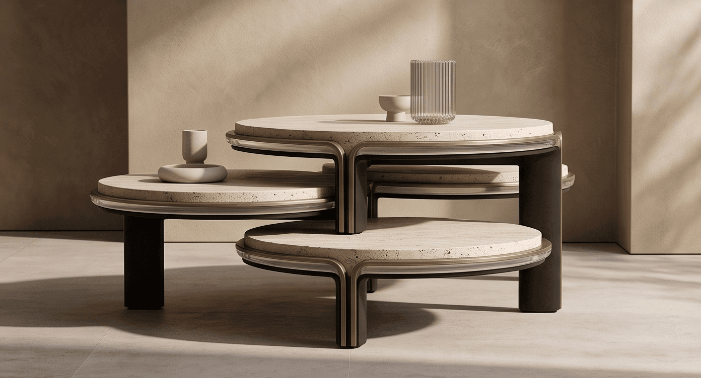 Concrete Top Metal Base Nesting Tables Angle 2