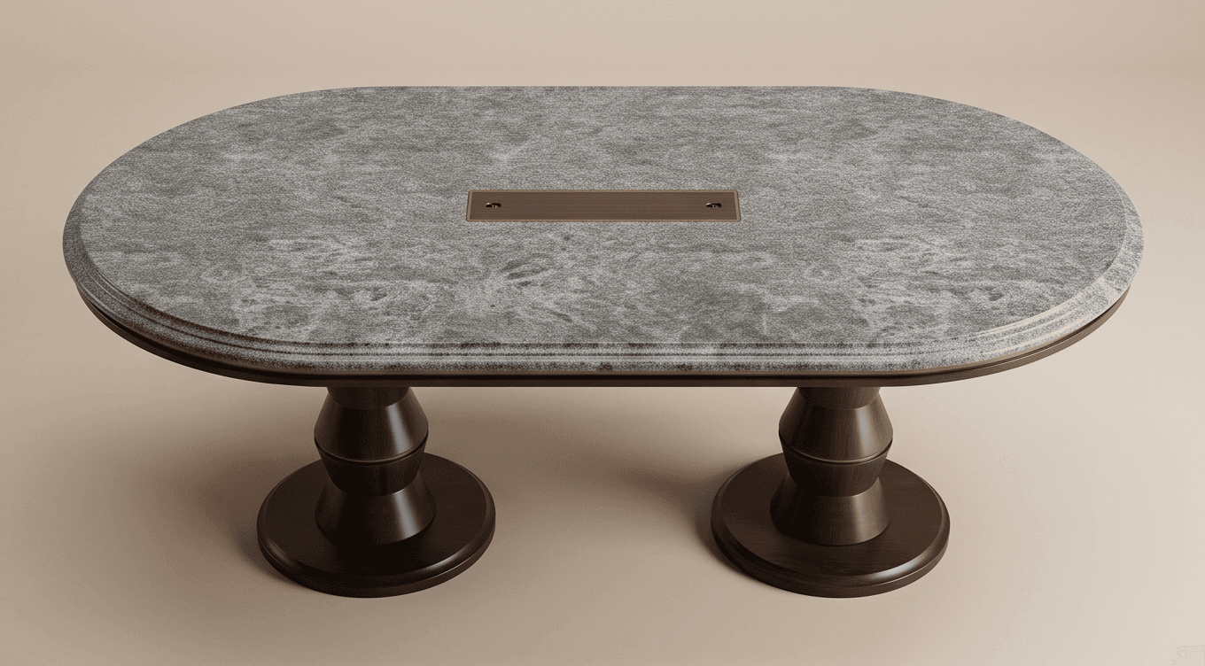 Dark Brown Double Pedestal Table Angle 3
