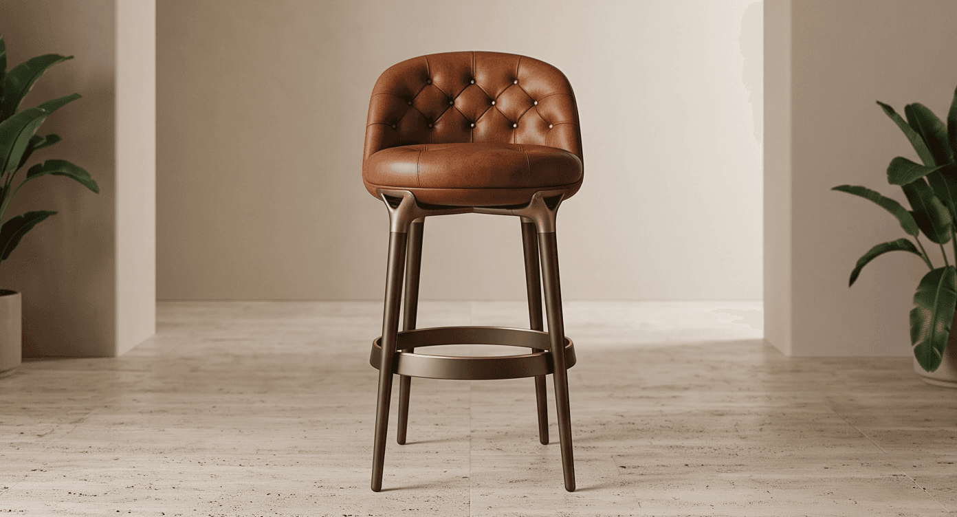 Leather Upholstered Bar Chair