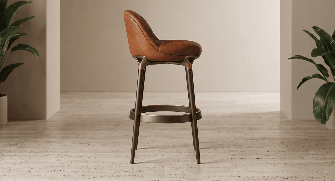 Leather Upholstered Bar Chair angle 2
