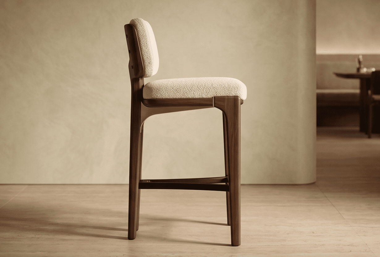 Wooden Fabric Bar Chair angle 2