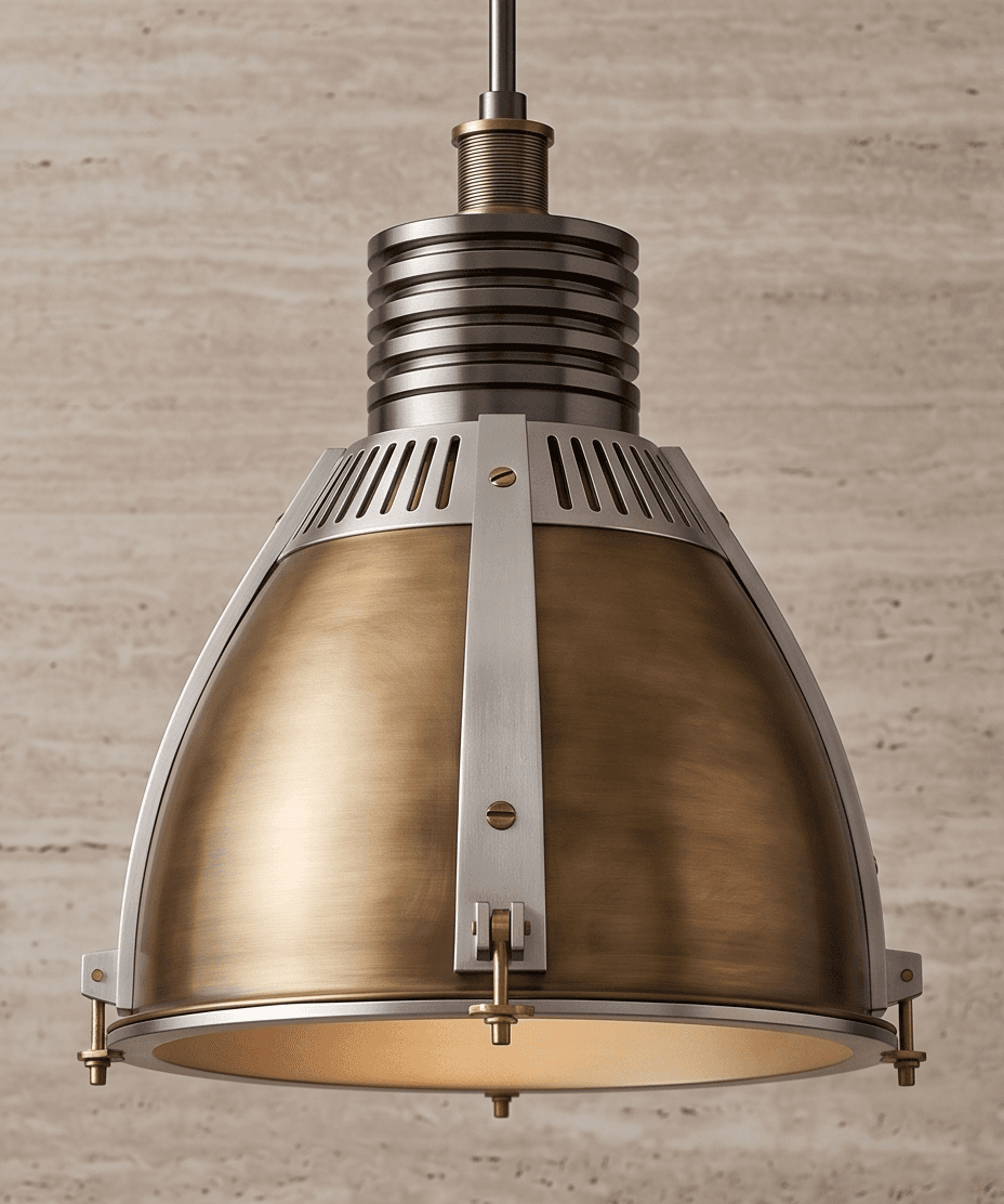 Brass And Metal Pendant Light 2 Angle 1