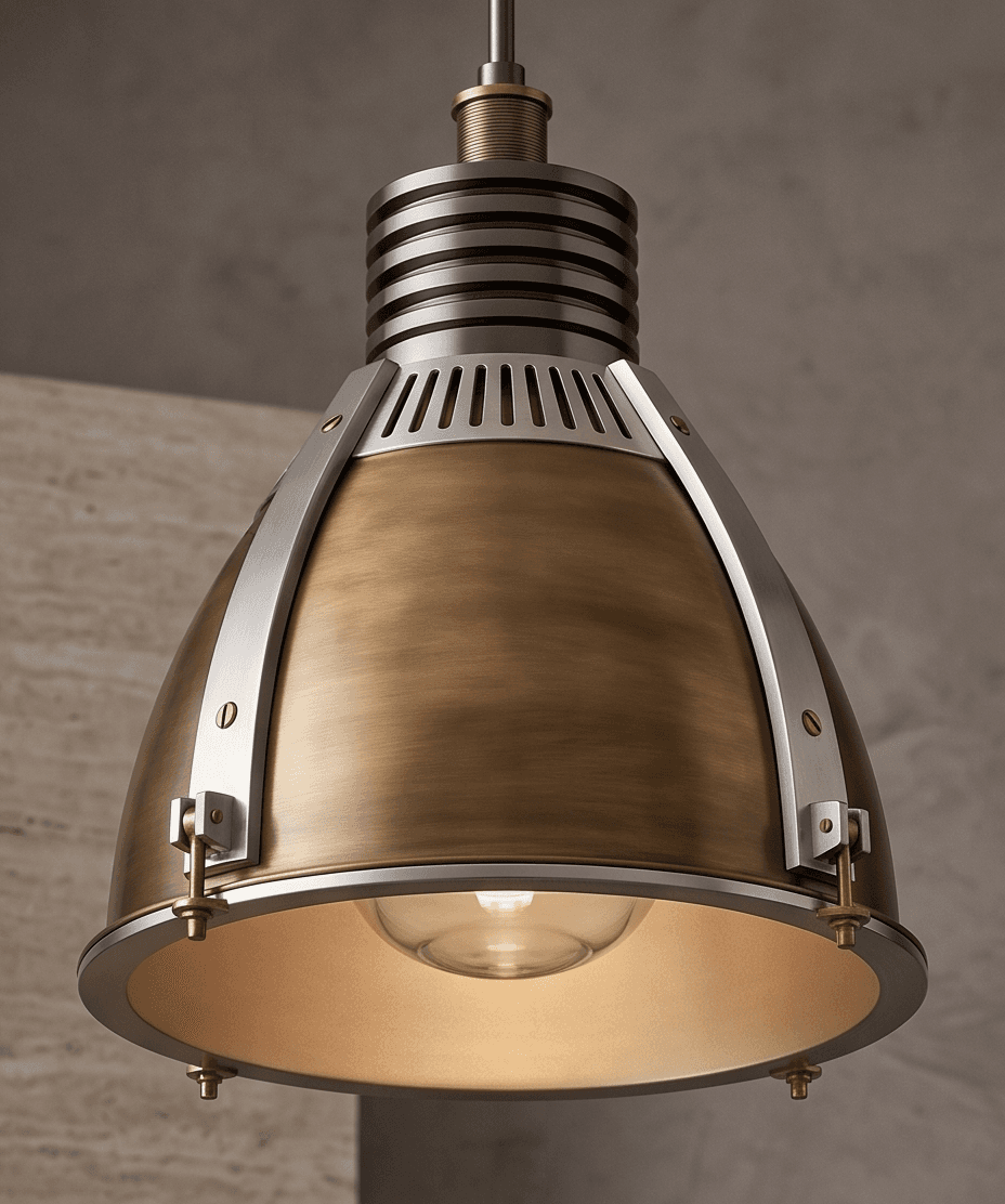 Brass And Metal Pendant Light 2 Angle 3