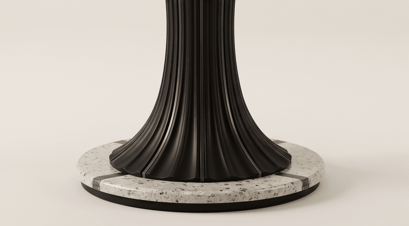 Black Metal Marble Base Lamp angle 2