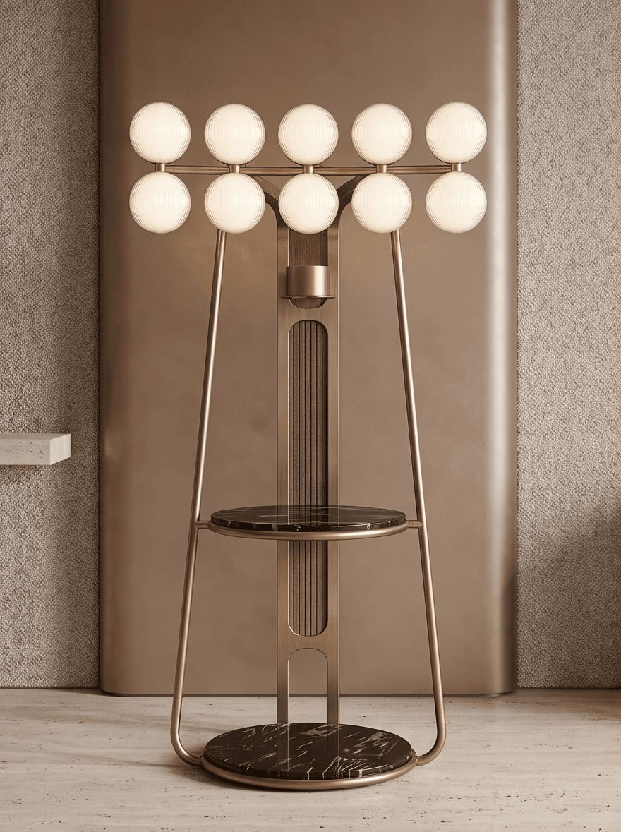 Brass Marble Table Lamp Angle 1