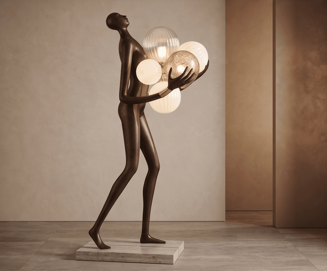 Bronze Humanoid Table Lamp