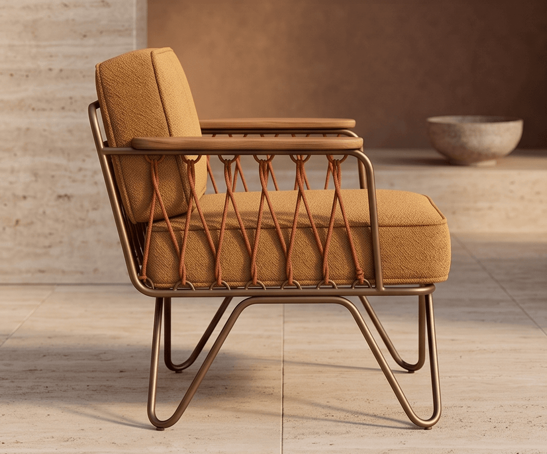 Bronze Frame Outdoor Lounge Chair angle 2