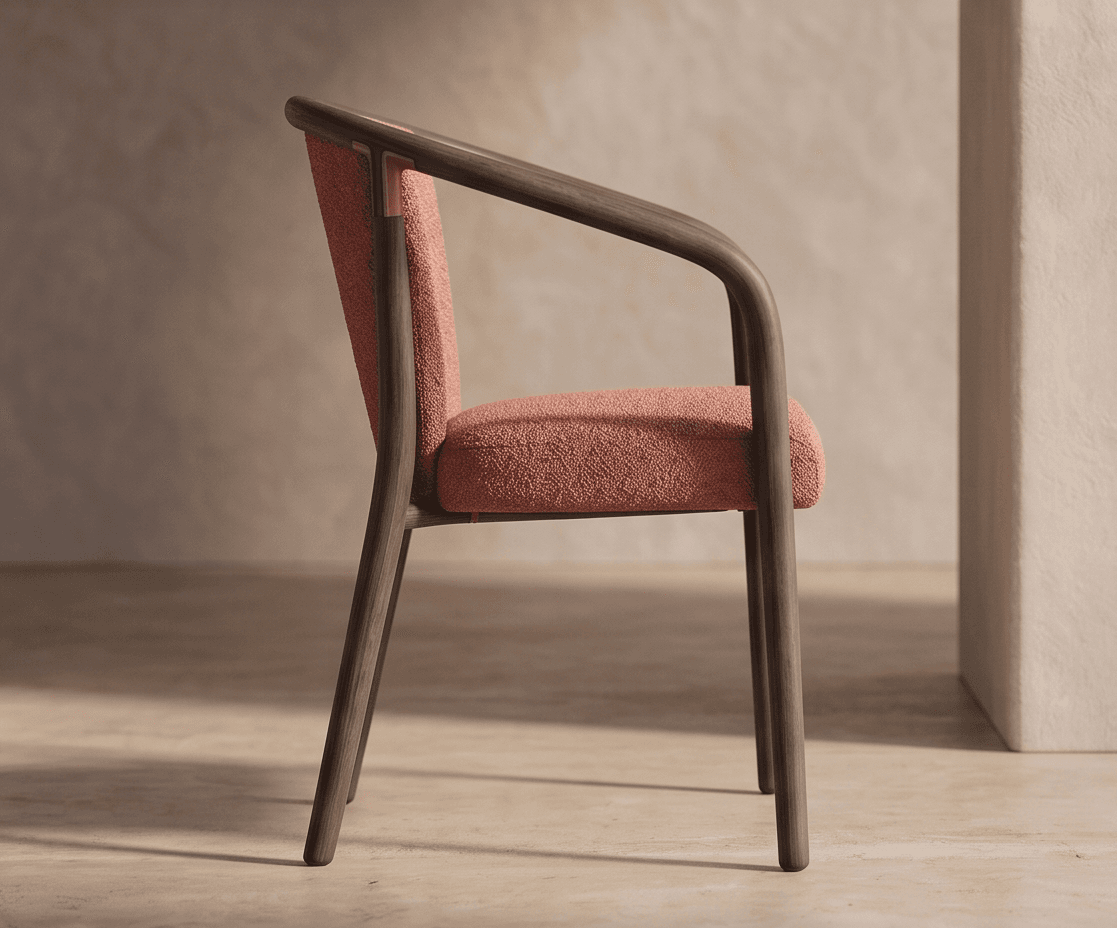 Wooden Frame Upholstered Chair angle 2