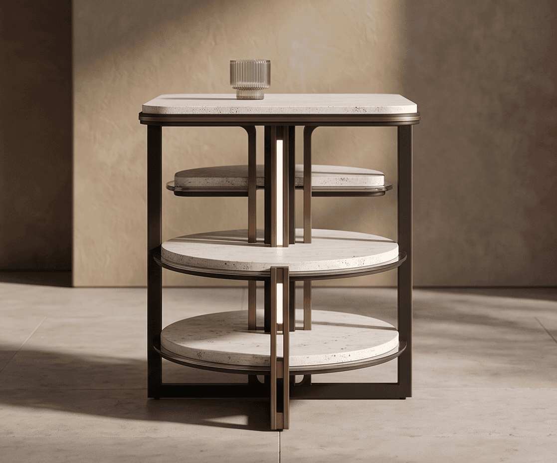 Bronze Quartz 3 Tier Table