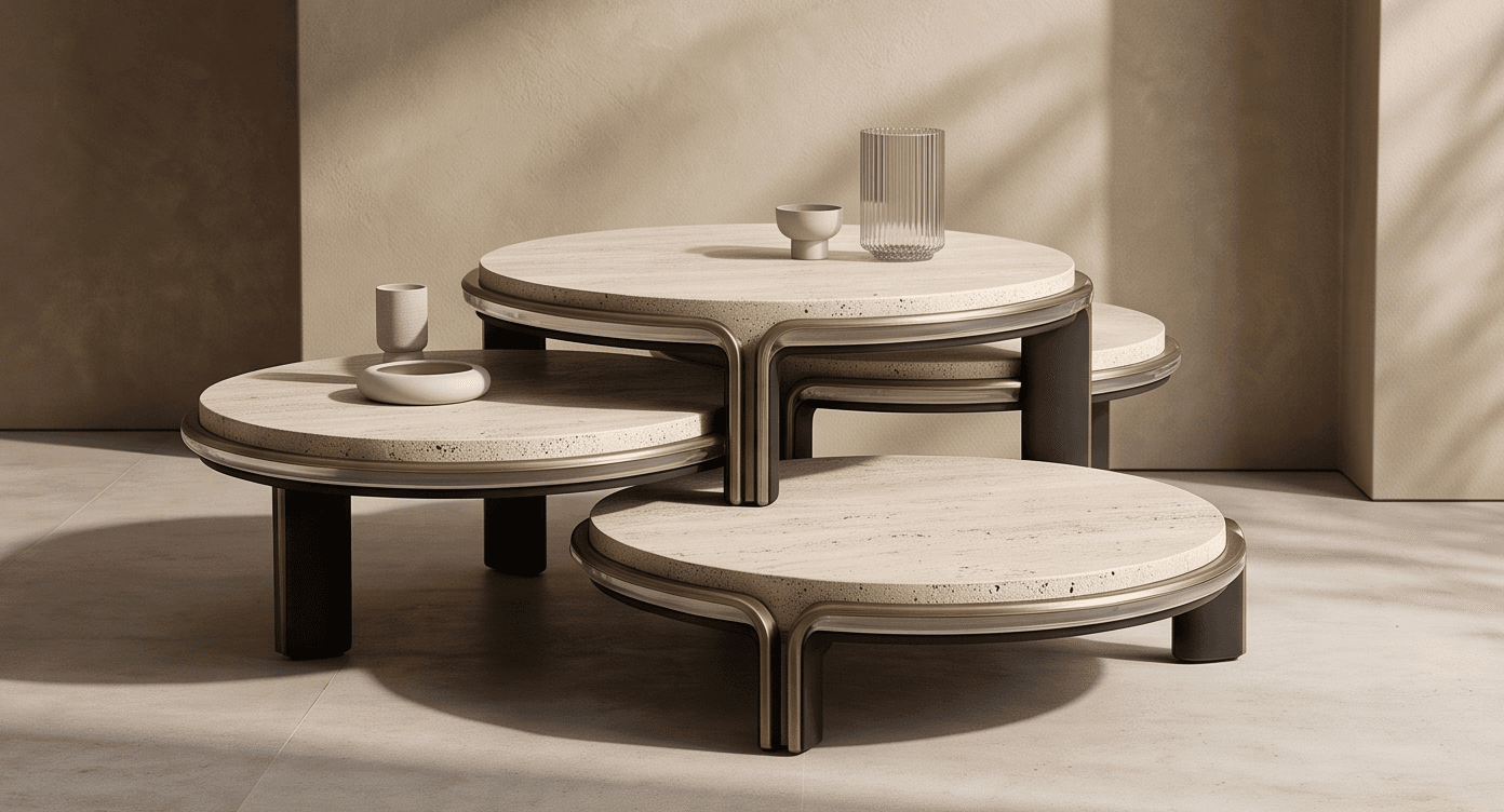 Concrete Tiered Coffee Table Angle 3