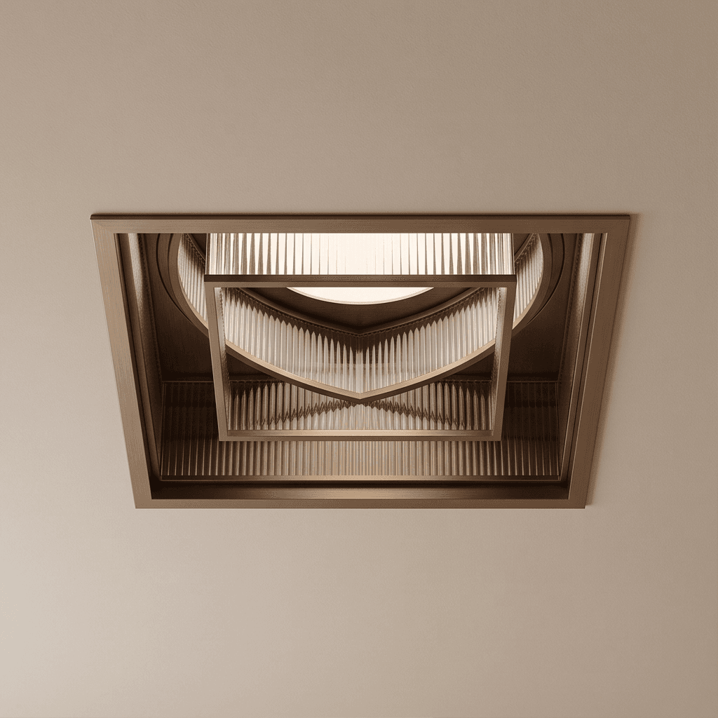 Brushed Metal Recessed Ceiling Light angle 2