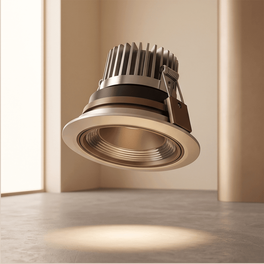 Brushed Metal Recessed Ceiling Light 2 angle 2