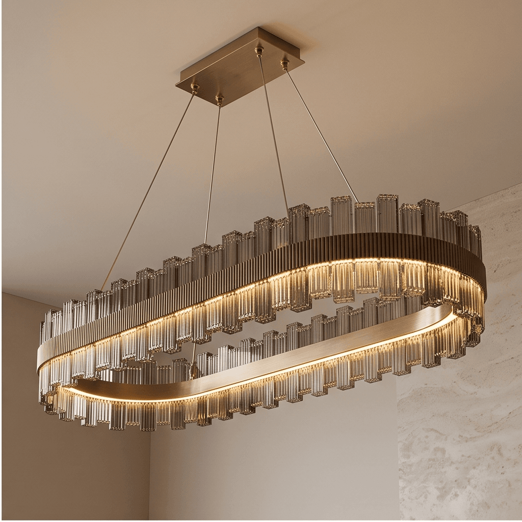 Contemporary Brass Chandelier