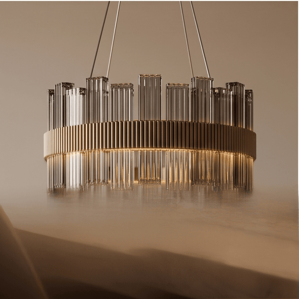 Contemporary Brass Chandelier Angle 3