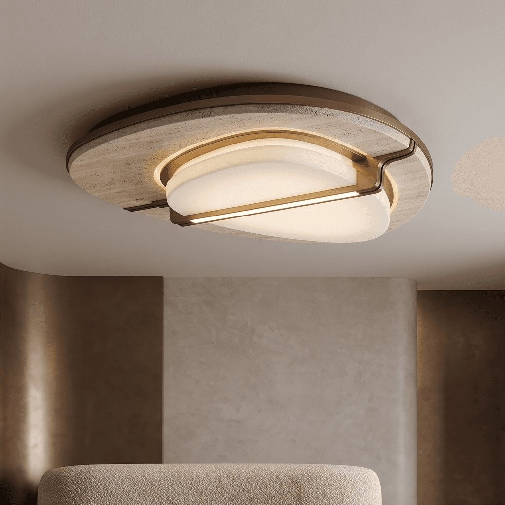 Marble Metal Flush Mount Light