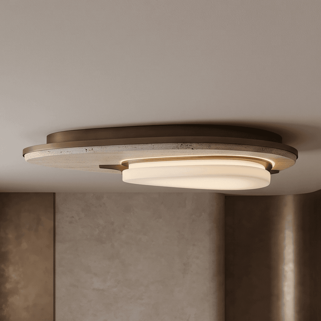 Marble Metal Flush Mount Light Angle 3