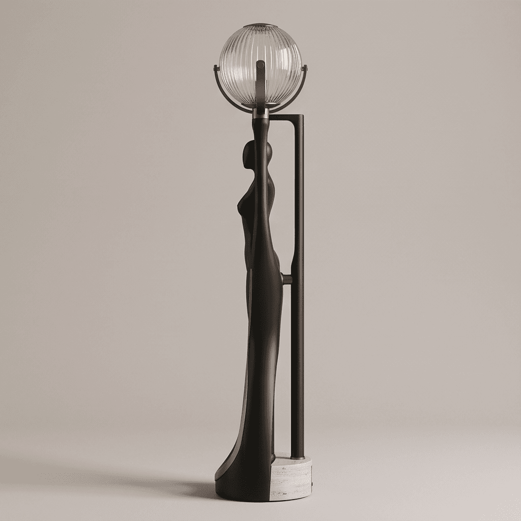 Black Bronze Glass Floor Lamp Angle 3