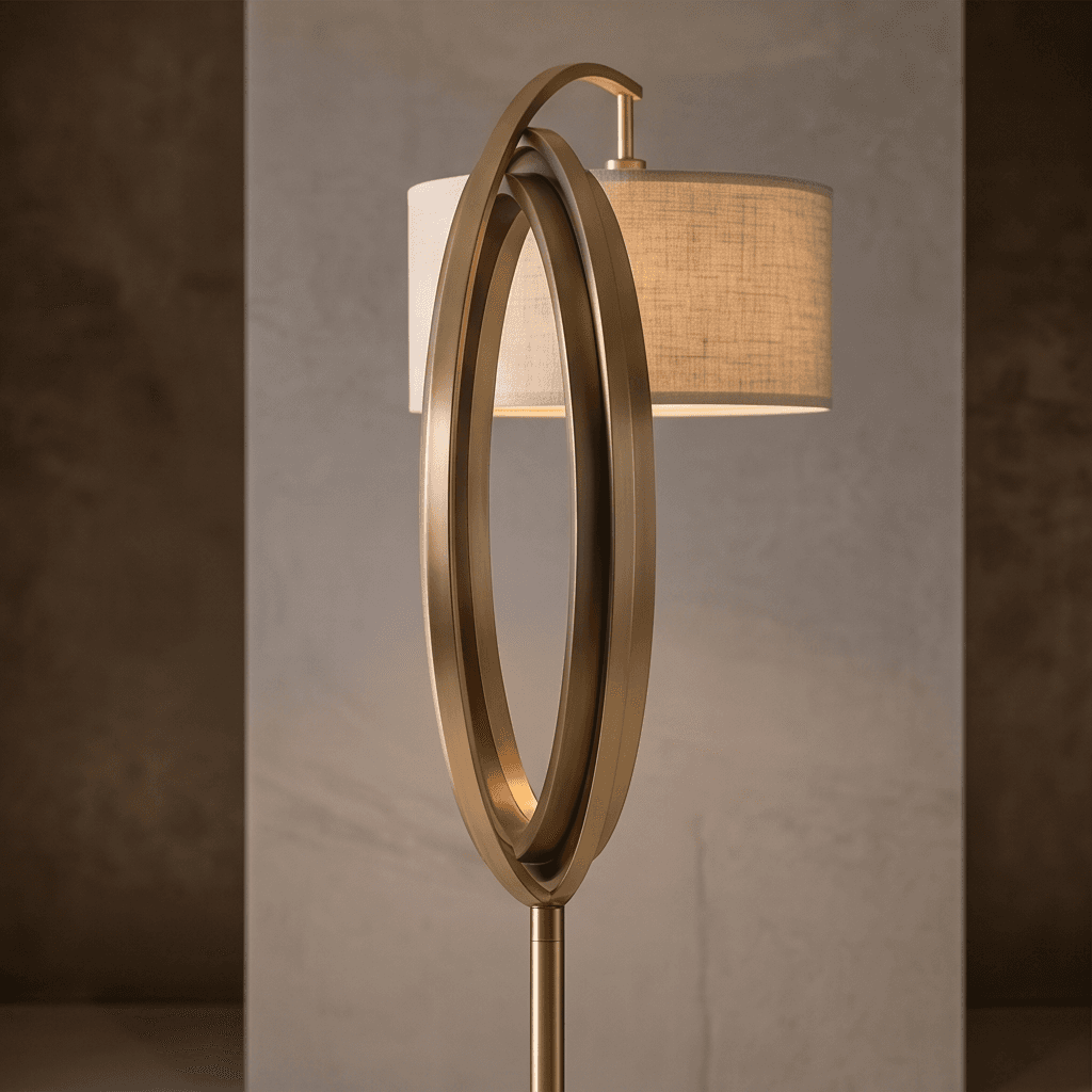 Brass Arc Floor Lamp Angle 3