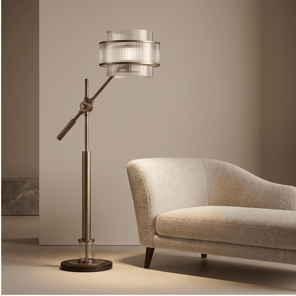 Brass Glass Floor Lamp