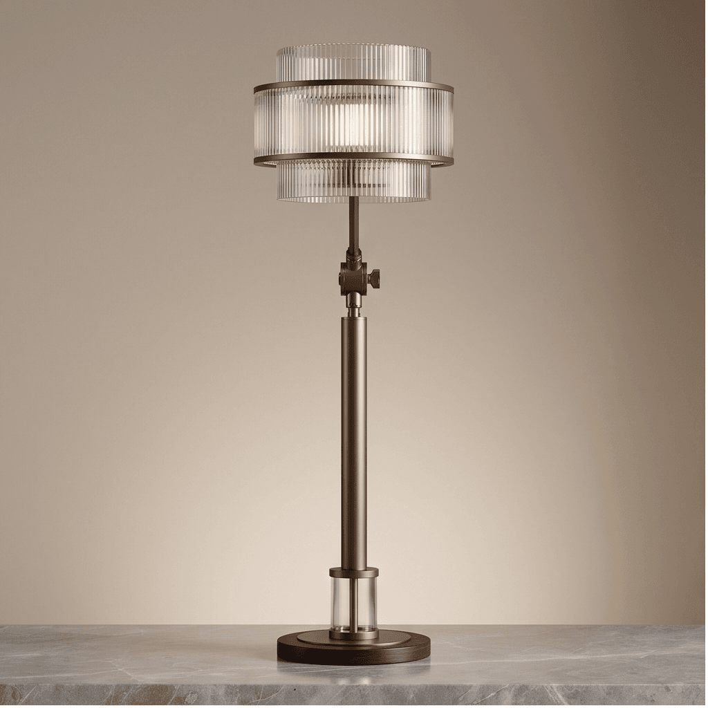 Brass Glass Floor Lamp angle 2