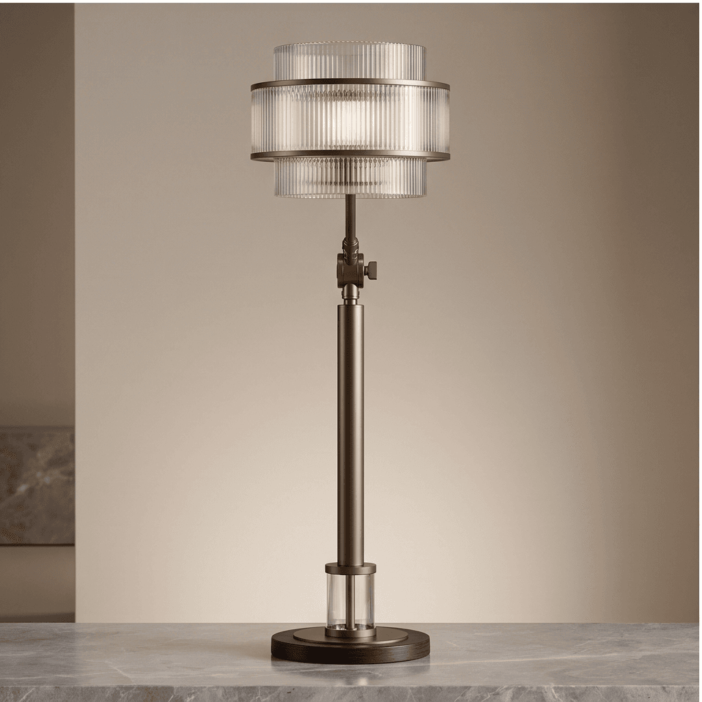 Brass Glass Floor Lamp Angle 3