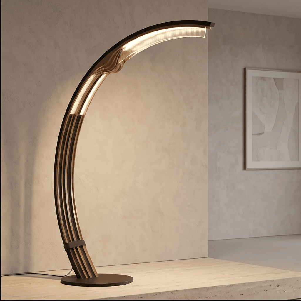 Modern Arc Floor Lamp Metal Angle 1