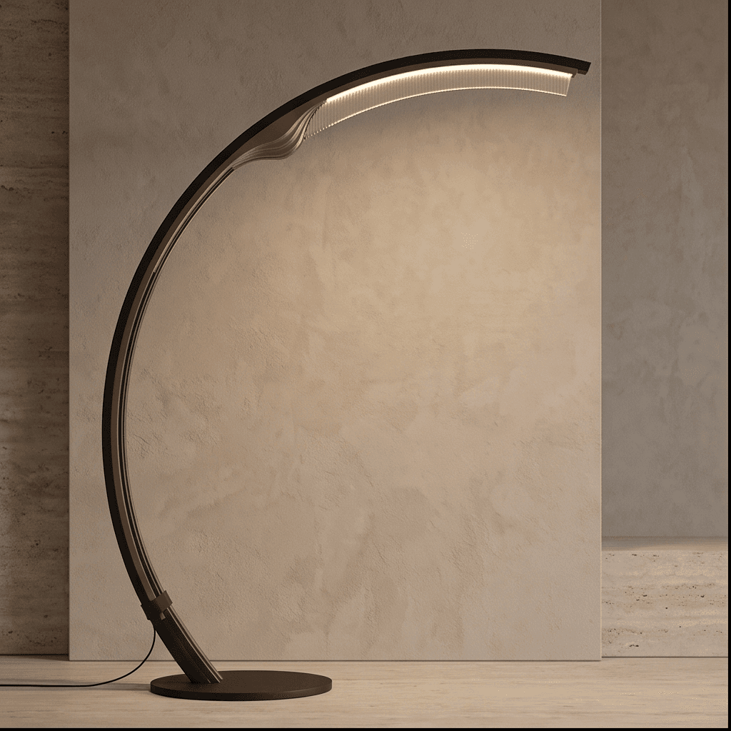 Modern Arc Floor Lamp Metal Angle 2