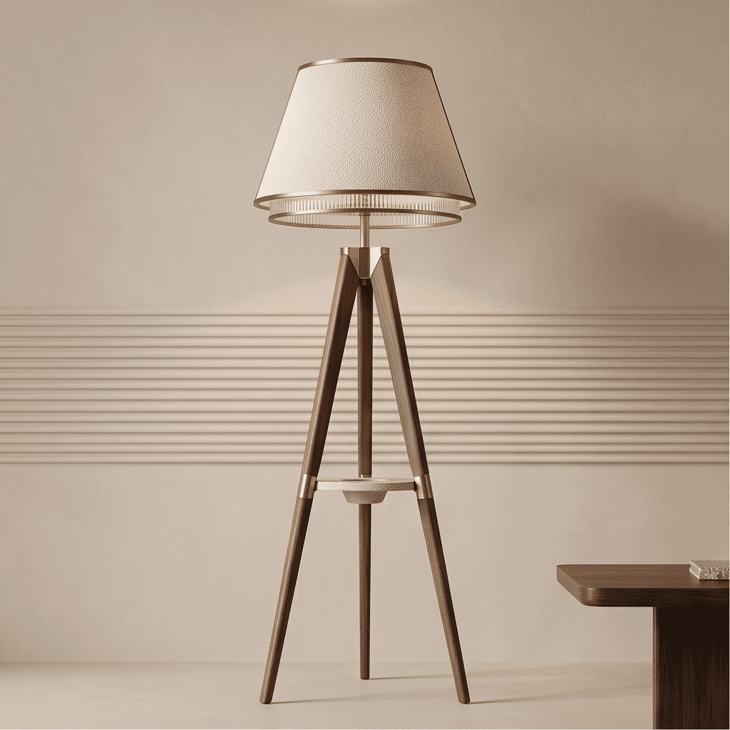 Wooden Tripod Floor Lamp Angle 2