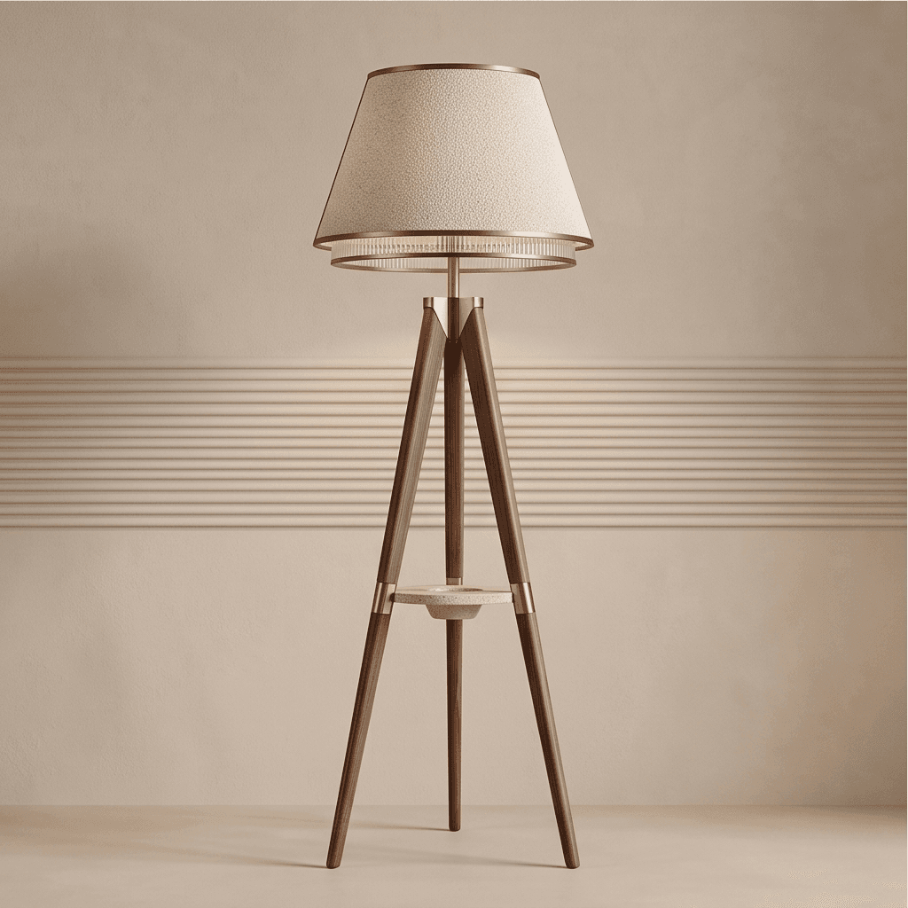 Wooden Tripod Floor Lamp Angle 3