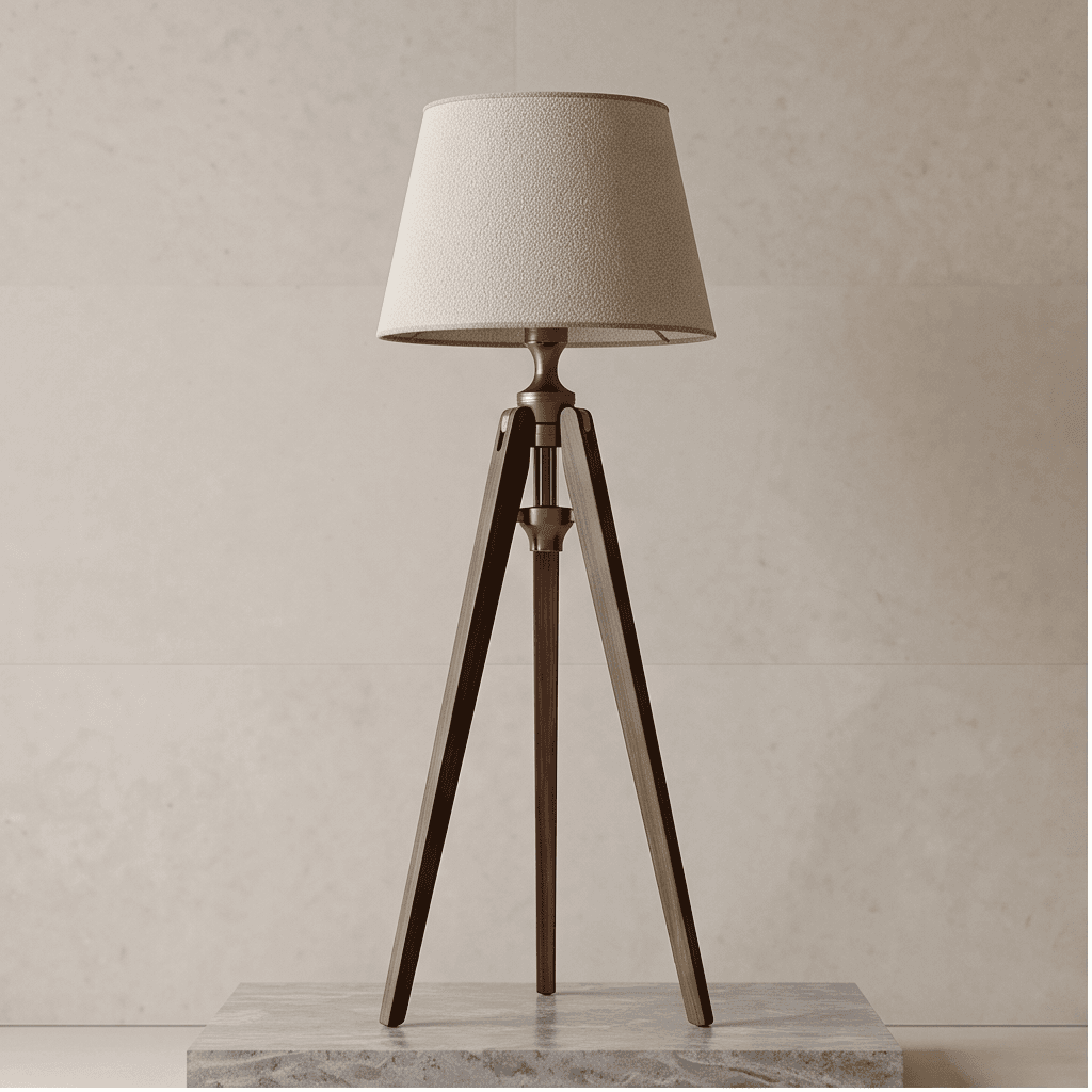 Wood Tripod Floor Lamp Angle 2