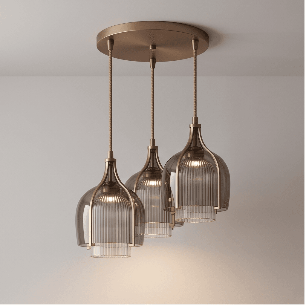 Brass Cluster Pendant Light Angle 2